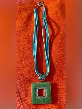 Lia Sophia  Turquoise & Green Statement Pendant Necklace